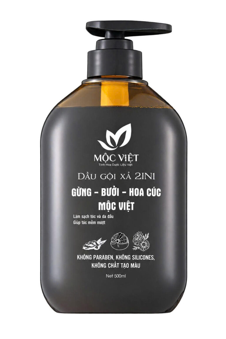 Dầu gội xả 2in1 gừng- bưởi- hoa cúc Mộc Việt